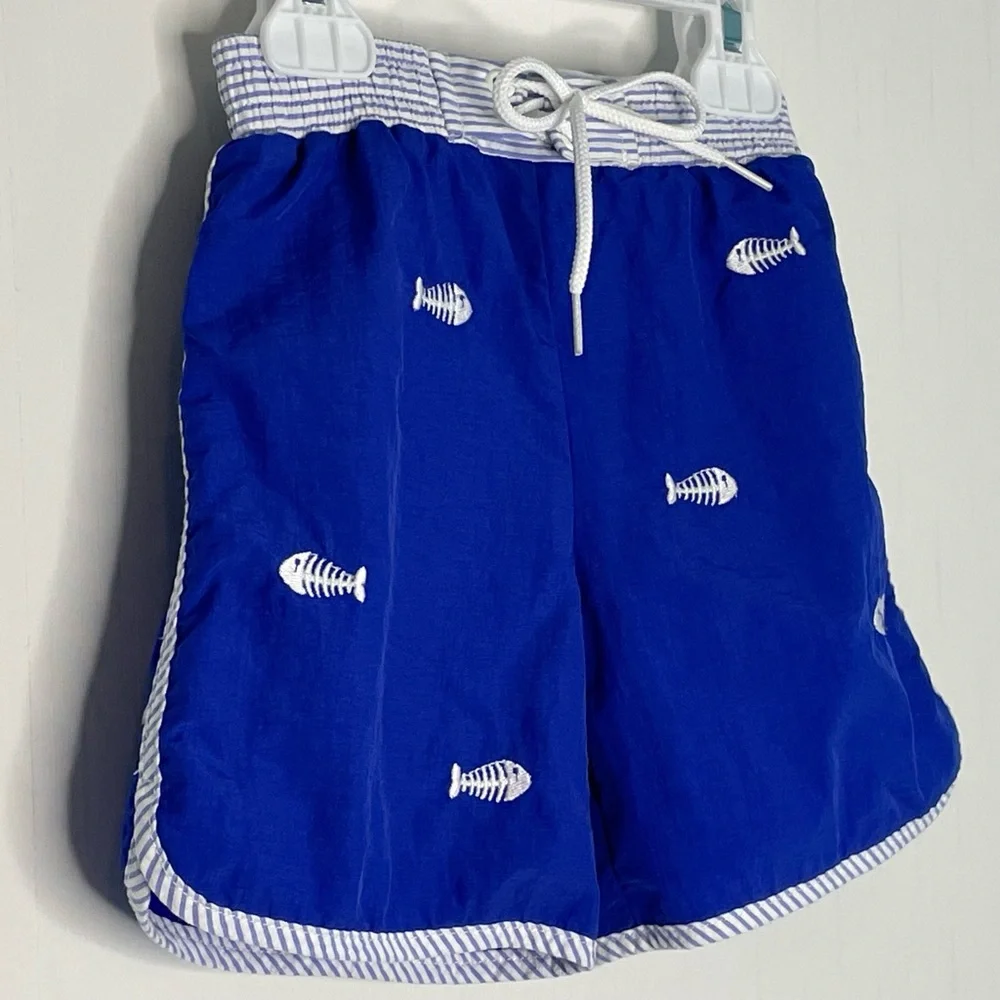 Florence Eiseman Boys Blue Bonefish Swim Trunks 2T